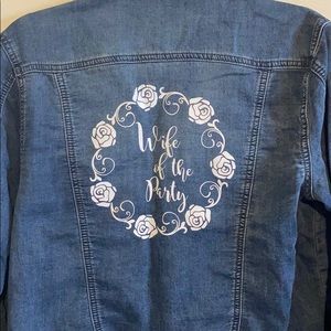 Wife of the Party Jean Jacket for Bride